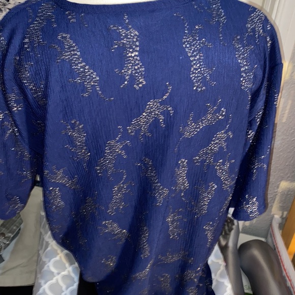 Ruby Red navy blue with sparkly cheetahs size 1X. - Picture 6 of 6